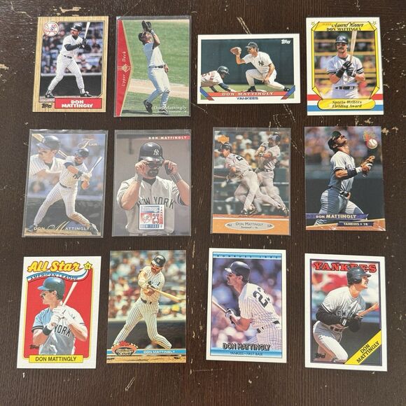 Don Mattingly 12 Card Lot NM  New York Yankees AL MVP Gold Glove All Star - Picture 1 of 12